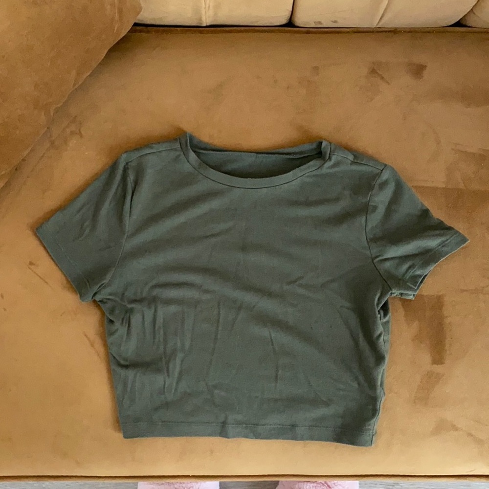 Green Crop Top Tshirt Size S Wild Fable